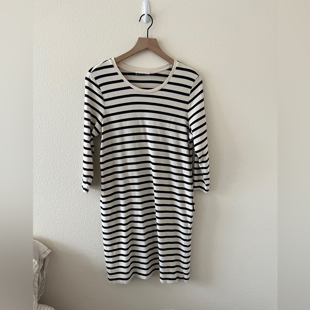 Marine Layer Stripe 3/4 Long Sleeve Dress